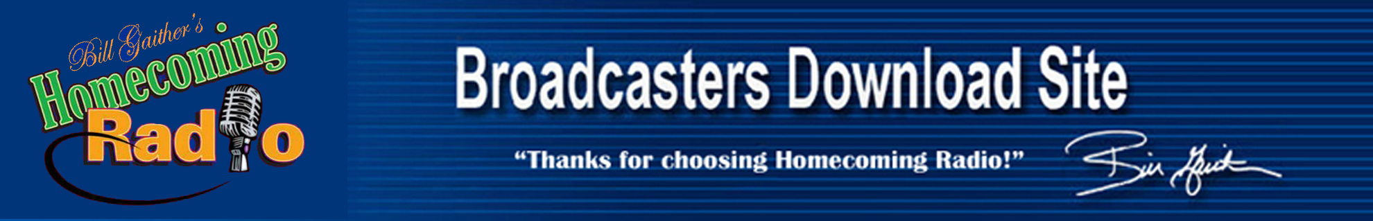 Bill Gaither's Homecoming Radio Broadcaster Site Logo